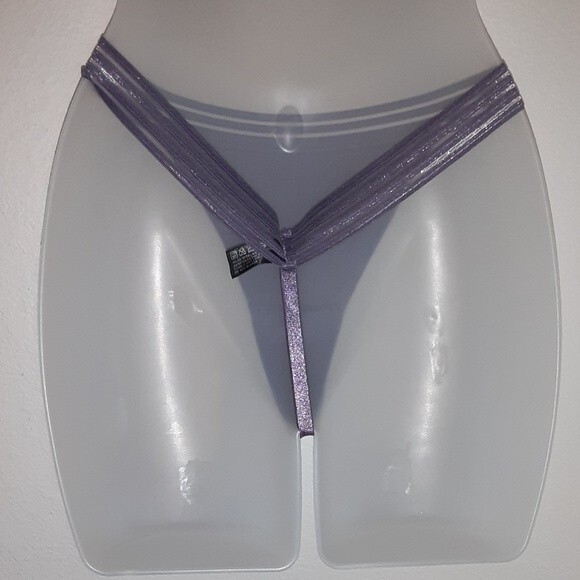 Youmita Medium Gray Ridge Semi-Sheer Bralette & Mesh Lace G String - Picture 8 of 13